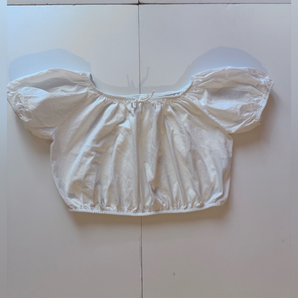 Zara Elegant White Gathered Top in Size 13-14 in EUC